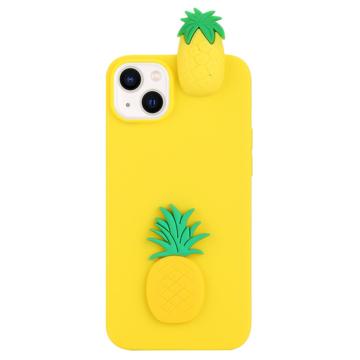 3D Cartoon iPhone 14 TPU Case - Pineapple