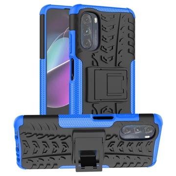 Anti-Slip Motorola Moto G (2022) Hybrid Case with Stand - Blue / Black