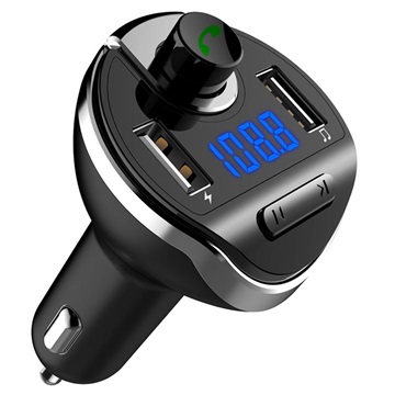Bluetooth FM Transmitter with Dual USB Car Charger T20 (Open Box - Excellent) - Black