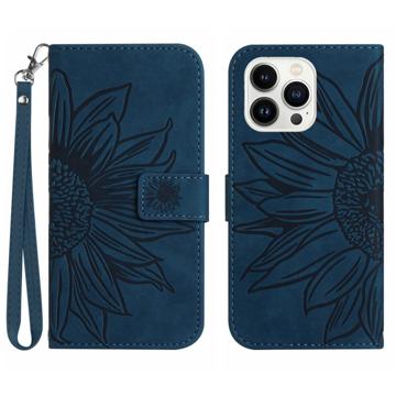 Sunflower Series iPhone 14 Pro Max Wallet Case - Dark Blue