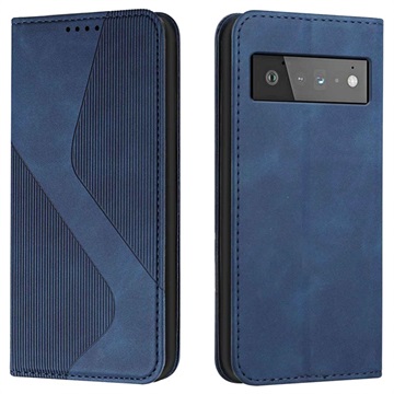 Business Style Google Pixel 6 Wallet Case - Blue