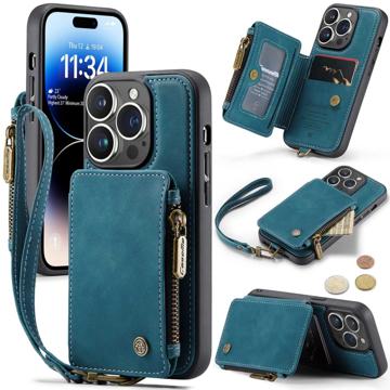 Caseme C20 Zipper Pocket iPhone 14 Pro Max Hybrid Case - Blue