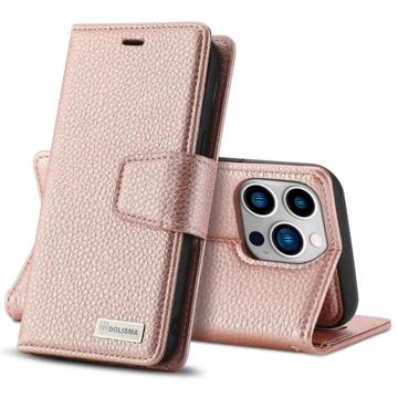 Dolisma Textured 2-in-1 Detachable iPhone 14 Pro Max Wallet Case - Rose Gold