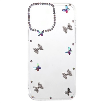 Diamond Decor iPhone 13 Pro Max TPU Case - Butterflies