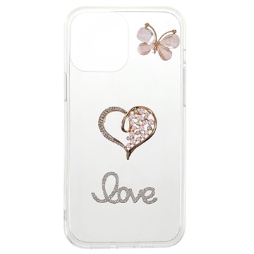Diamond Decor iPhone 13 Pro TPU Case - Heart
