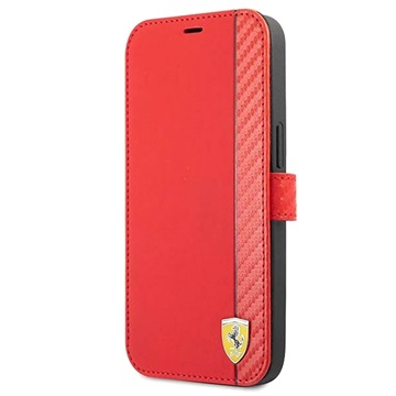 Ferrari On Track Carbon Stripe iPhone 13 Mini Wallet Case - Red