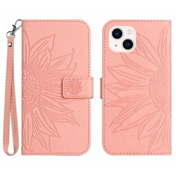 Sunflower Series iPhone 14 Plus Wallet Case - Light Pink