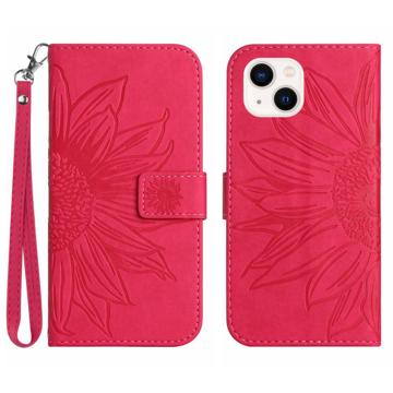Sunflower Series iPhone 14 Plus Wallet Case - Hot Pink