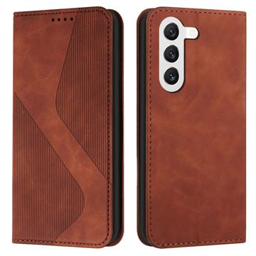 Business Style Samsung Galaxy S23 5G Wallet Case - Brown