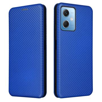 Xiaomi Poco X5 Flip Case - Carbon Fiber - Blue