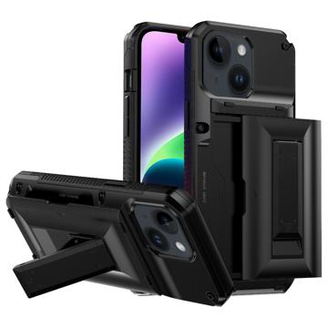 Card Storage iPhone 14 Plus Hybrid Case with Stand - Black