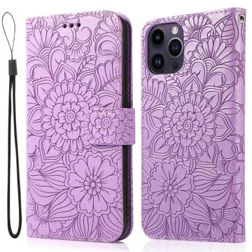 Flowers iPhone 14 Pro Wallet Case - Purple