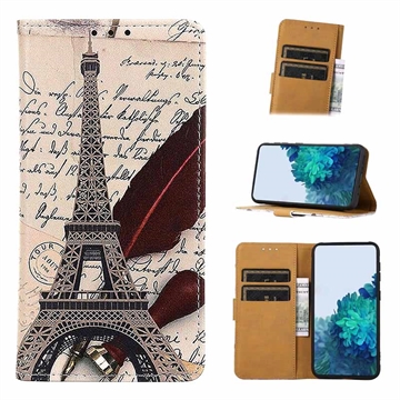 Glam Series Motorola Moto G72 Wallet Case - Eiffel Tower