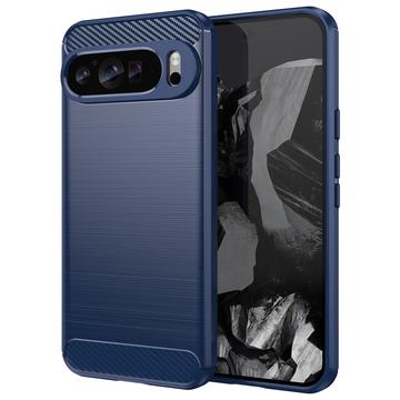 Google Pixel 9 Pro XL Brushed TPU Case - Carbon Fiber - Blue