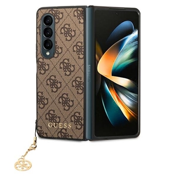 Photos - Case GUESS 4G Charms Collection Samsung Galaxy Z Fold4 Hybrid  - Brown 