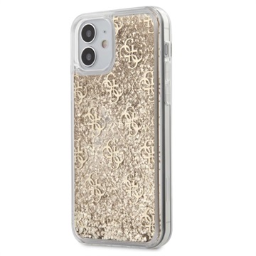 Guess 4G Liquid Glitter iPhone 12 Mini Hybrid Case - Gold