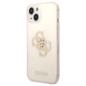 Guess Glitter 4G Big Logo iPhone 14 TPU Case - Gold