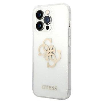 Guess Glitter 4G Big Logo iPhone 14 Pro Hybrid Case - Transparent