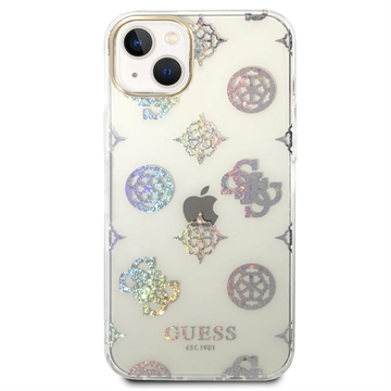 Guess Peony Glitter iPhone 14 Plus Hybrid Case - White