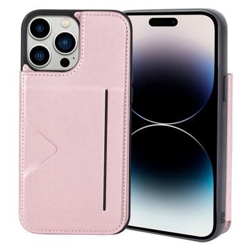Hanman Mika iPhone 14 Pro Max Case with Wallet - Rose Gold