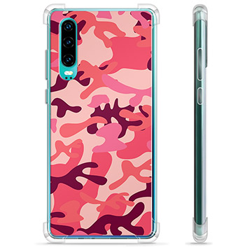 Huawei P30 Hybrid Case - Pink Camouflage