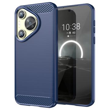 Huawei Pura 70 Brushed TPU Case - Carbon Fiber - Blue