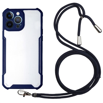 iPhone 13 Pro Max Hybrid Case with Lanyard - Dark Blue