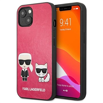 Karl Lagerfeld Ikonik Karl & Choupette iPhone 13 Mini Case - Fuchsia