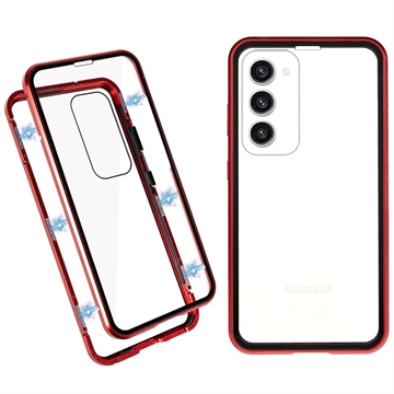 Samsung Galaxy S23+ 5G Magnetic Case with Tempered Glass - Red