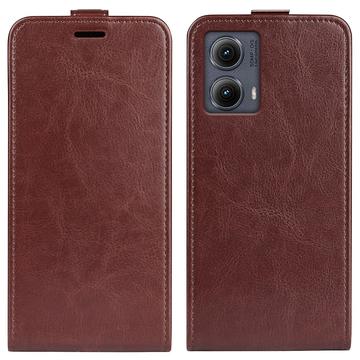 Motorola Edge (2024) Vertical Flip Case with Card Slot - Brown