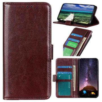Motorola Moto E32 Wallet Case with Magnetic Closure - Brown