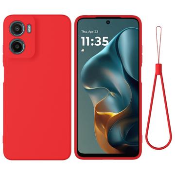 Motorola Moto G05/E15 Liquid Silicone Case with Hand Strap - Red