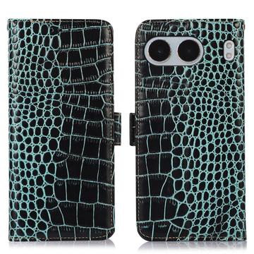 OnePlus Nord 4 Crocodile Series Wallet Leather Case with RFID - Green