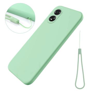 Oppo A18/A38 Liquid Silicone Case with Hand Strap - Green