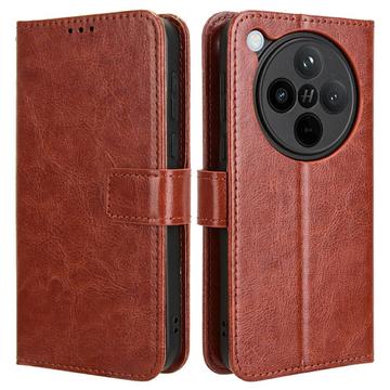 Oppo Find X8 Wallet Case with Magnetic Closure - Brown