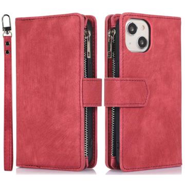 iPhone 14 Wallet Case with Wrist & Shoulder Strap - Red