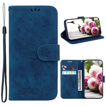 Roses Series Motorola Moto E32 Wallet Case - Blue