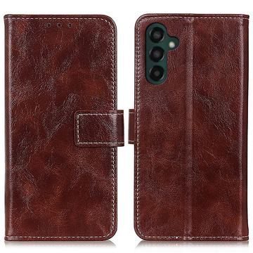 Samsung Galaxy A55 Wallet Case with Magnetic Closure - Brown