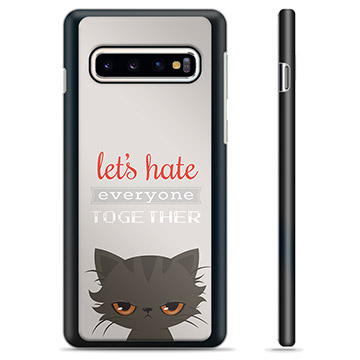 Samsung Galaxy S10+ Protective Cover - Angry Cat