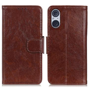 Sony Xperia 5 V Elegant Series Wallet Case - Brown