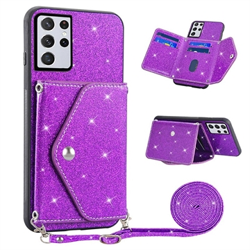 Stardust Samsung Galaxy S23 Ultra 5G Case with Card Holder - Purple