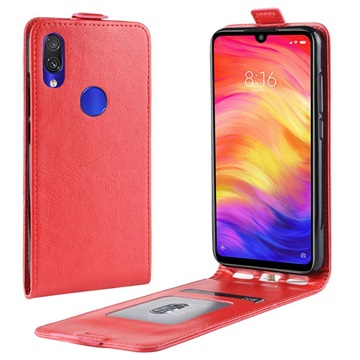Xiaomi Redmi Note 7, Note 7 Pro Vertical Flip Case with Card Slot - Red