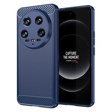Xiaomi 14 Ultra Brushed TPU Case - Carbon Fiber - Blue