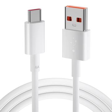 Photos - Cable (video, audio, USB) Xiaomi Mi USB-A to USB-C Cable - 6A, 1m - White 
