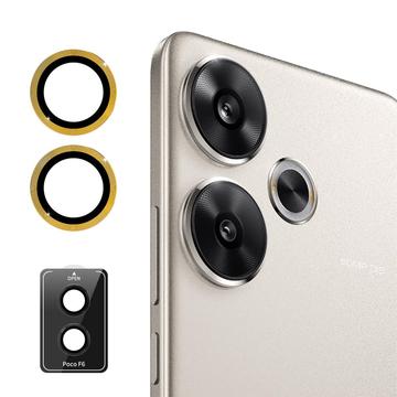 Xiaomi Redmi Turbo 3/Poco F6 Hat Prince Camera Lens Tempered Glass Protector - Gold