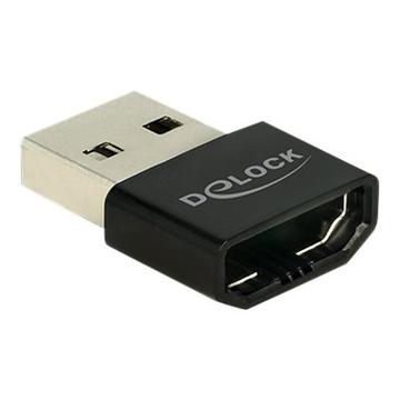 Photos - Card Reader / USB Hub Delock Adapter HDMI-A female > USB Type-A male - Black 