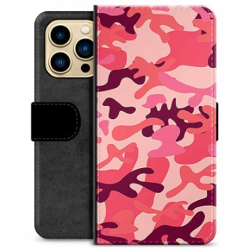 iPhone 13 Pro Max Premium Wallet Case - Pink Camouflage