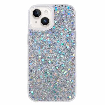iPhone 14 Glitter Flakes TPU Case - Silver