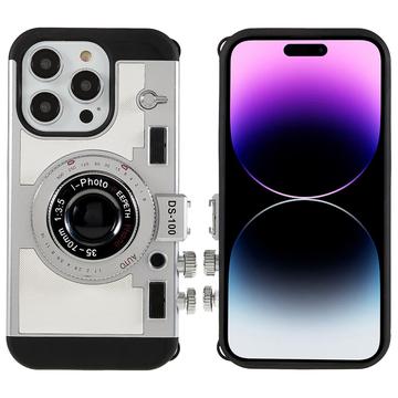 iPhone 15 Pro Max Camera Style Hybrid Case - White