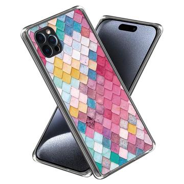 iPhone 15 Pro Stylish Ultra-Slim TPU Case - Rainbow Rhombus